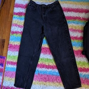 Land's End Black Mom Jeans Relaxed Fit Size 10